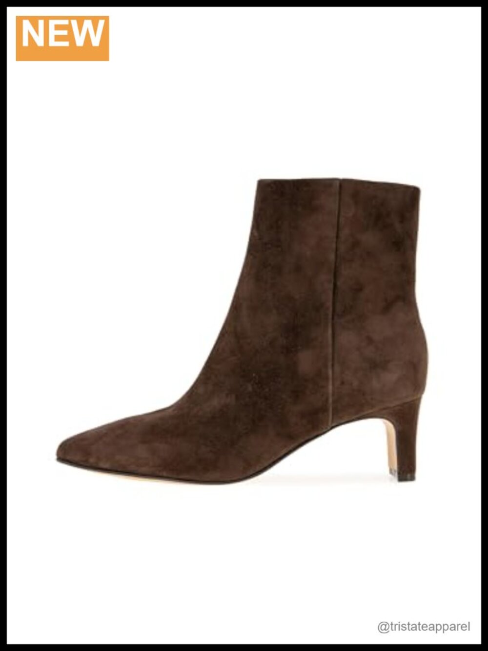 Andre Assous Leather Pointed Toe Winter Bootie Mid-Calf Pull-On